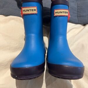 Hunter Kids Blue and Red Rain Boots